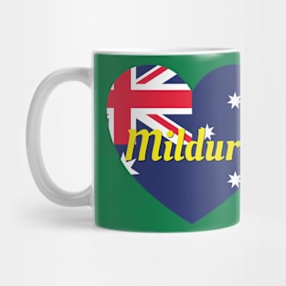 Mildura VIC Australia Australian Flag Heart Mug